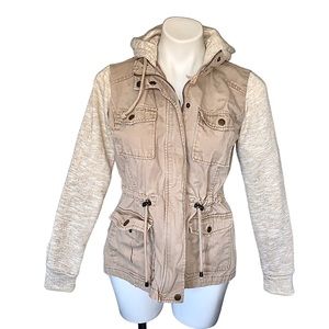 Sky and Sparrow Utility Canvas Drawstring Waist Jacket